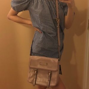 Lavender/grey messenger crossbody tote bag